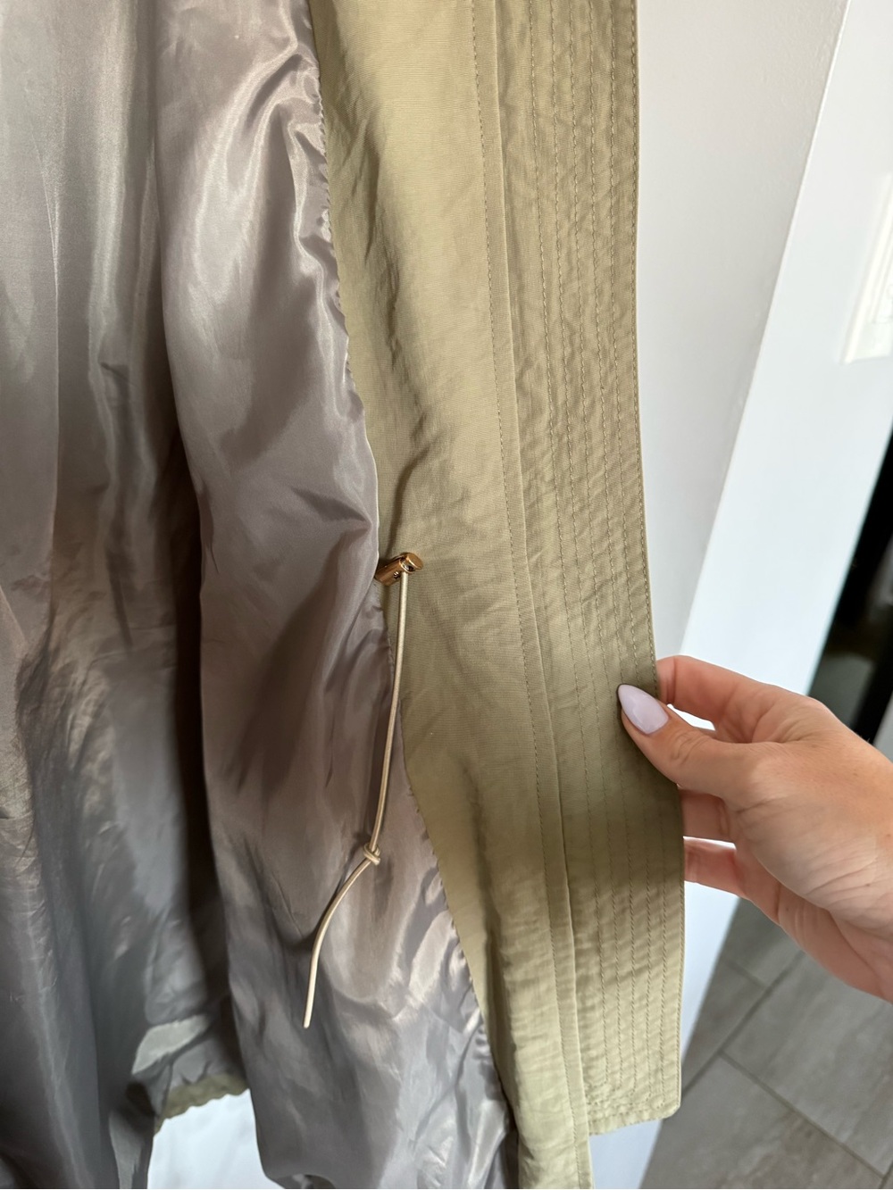 Daisy Olive Drawstring Hooded Fall Jacket - Picture 11 of 11